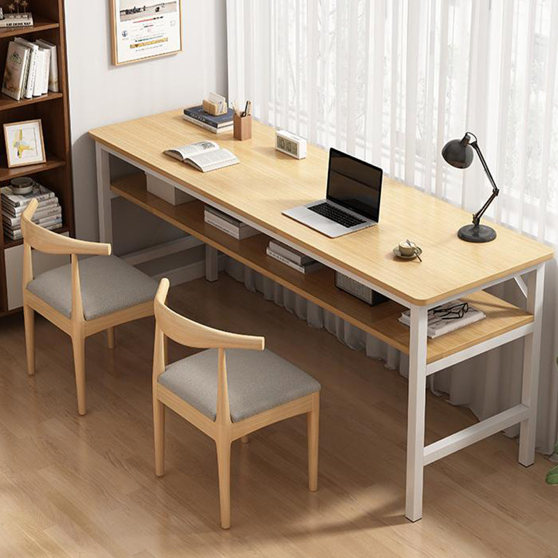 Zeitgenössischer Home Office Schreibtisch Holz H-Form Basis Schreibschalter, 29,5 "H.
