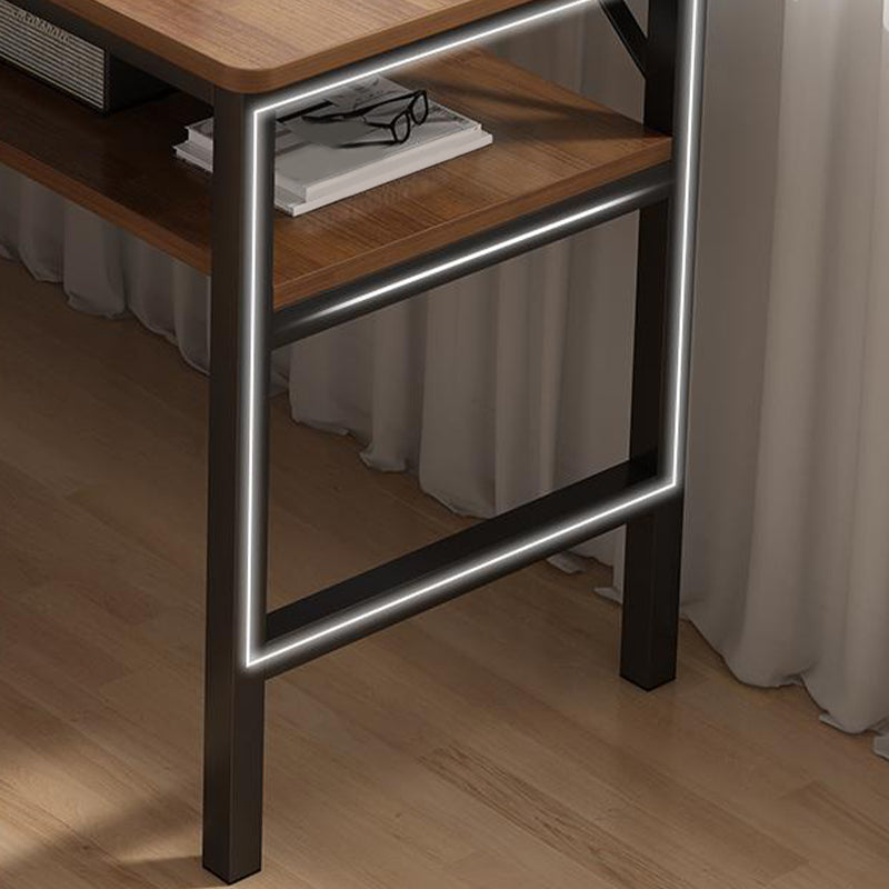 Zeitgenössischer Home Office Schreibtisch Holz H-Form Basis Schreibschalter, 29,5 "H.