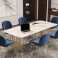 Rectangular Shaped Conference Table 2 Legs Writing Desk in White Clearhalo 'furn' 'furn_office_desk' 'Furniture' 'Office Desks' 'Office Furniture' 'office_desk' 7309413