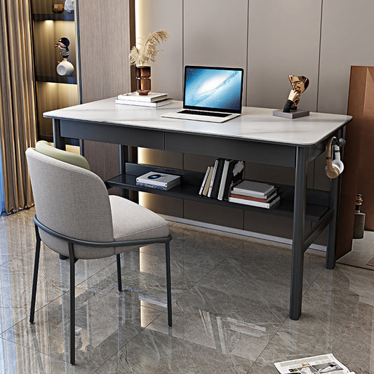 Contemporary Solid Wood Office Desk Antique Finish Computer Desk Clearhalo 'furn' 'furn_office_desk' 'Furniture' 'Office Desks' 'Office Furniture' 'office_desk' 7309455