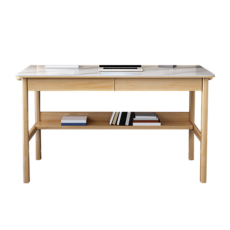 Contemporary Solid Wood Office Desk Antique Finish Computer Desk Clearhalo 'furn' 'furn_office_desk' 'Furniture' 'Office Desks' 'Office Furniture' 'office_desk' 7309458