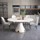 Contemporary Dining Room Dinner Table Pedestal Extendable Dining Table