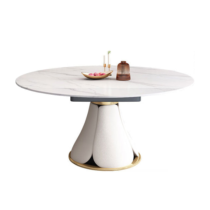Contemporary Dining Room Dinner Table Pedestal Extendable Dining Table