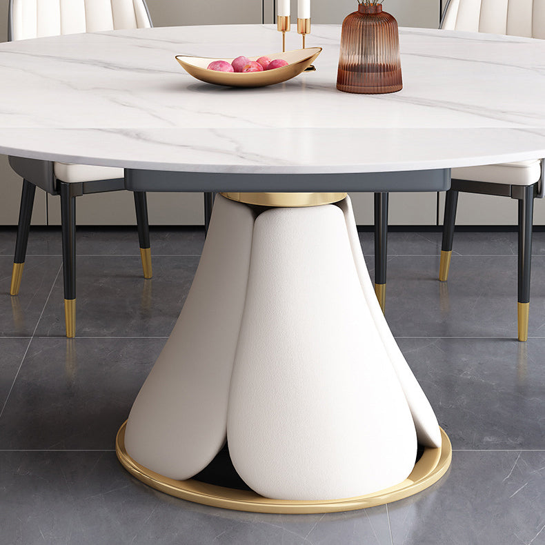Contemporary Dining Room Dinner Table Pedestal Extendable Dining Table