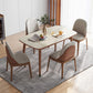 White Dinette Table with Wood Legs Modern Dining Table for Kitchen Clearhalo 'Dining Tables & Seating' 'Dining Tables' 'dining_table' 'furn' 'furn_dining_table' 'Furniture' 'Kitchen & Dining Furniture' 7309803