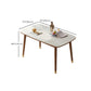 White Dinette Table with Wood Legs Modern Dining Table for Kitchen Clearhalo 'Dining Tables & Seating' 'Dining Tables' 'dining_table' 'furn' 'furn_dining_table' 'Furniture' 'Kitchen & Dining Furniture' 7309804