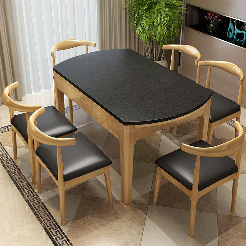 Kitchen Contemporary Dinner Table 4 Legs Extendable Dining Table Clearhalo 'Dining Tables & Seating' 'Dining Tables' 'dining_table' 'furn' 'furn_dining_table' 'Furniture' 'Kitchen & Dining Furniture' 7309824