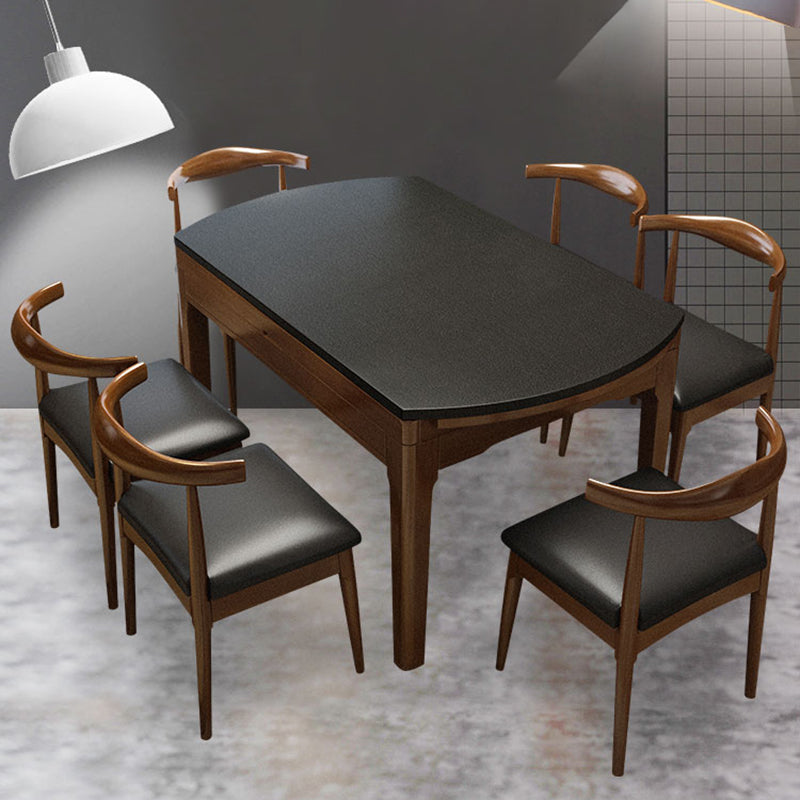 Kitchen Contemporary Dinner Table 4 Legs Extendable Dining Table Clearhalo 'Dining Tables & Seating' 'Dining Tables' 'dining_table' 'furn' 'furn_dining_table' 'Furniture' 'Kitchen & Dining Furniture' 7309830