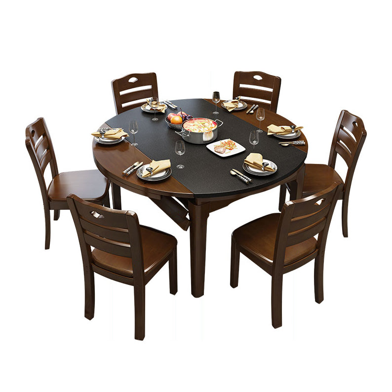 Contemporary Kitchen Dinner Table 4 Legs Extendable Dining Table Clearhalo 'Dining Tables & Seating' 'Dining Tables' 'dining_table' 'furn' 'furn_dining_table' 'Furniture' 'Kitchen & Dining Furniture' 7309842