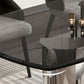 Contemporary Kitchen Dinner Table Rectangle  Glass Top Dining Table
