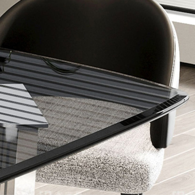 Contemporary Kitchen Dinner Table Rectangle  Glass Top Dining Table