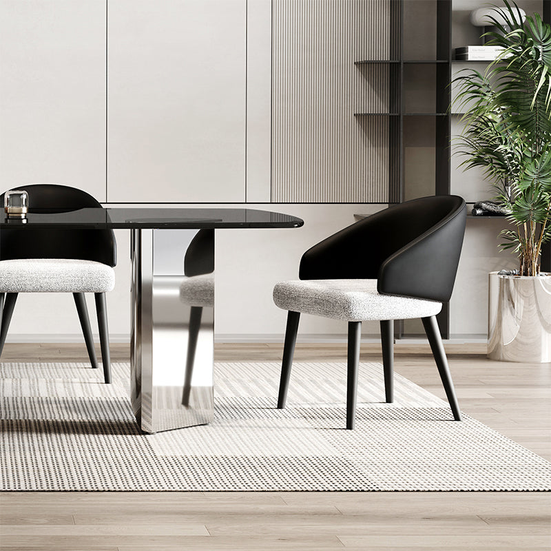 Contemporary Kitchen Dinner Table Rectangle  Glass Top Dining Table