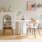 Scandinavian Round Cream White Dining Table for 2-4 People Artificial Wood Table Top with Tripod Leg Wood Clearhalo 'Dining Tables & Seating' 'Dining Tables' 'dining_table' 'furn' 'furn_dining_table' 'Furniture' 'Kitchen & Dining Furniture' 7309894