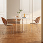 Scandinavian Round Cream White Dining Table for 2-4 People Artificial Wood Table Top with Tripod Leg Plastic Acrylic Clearhalo 'Dining Tables & Seating' 'Dining Tables' 'dining_table' 'furn' 'furn_dining_table' 'Furniture' 'Kitchen & Dining Furniture' 7309897