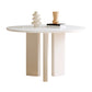 Scandinavian Round Cream White Dining Table for 2-4 People Artificial Wood Table Top with Tripod Leg Wood 55.1"L x 55.1"W x 29.5"H Clearhalo 'Dining Tables & Seating' 'Dining Tables' 'dining_table' 'furn' 'furn_dining_table' 'Furniture' 'Kitchen & Dining Furniture' 7309898