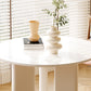 Scandinavian Round Cream White Dining Table for 2-4 People Artificial Wood Table Top with Tripod Leg Clearhalo 'Dining Tables & Seating' 'Dining Tables' 'dining_table' 'furn' 'furn_dining_table' 'Furniture' 'Kitchen & Dining Furniture' 7309899