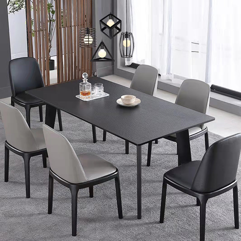 Black Dinette Table with 4 Legs Contemporary Dining Table for Home Clearhalo 'Dining Tables & Seating' 'Dining Tables' 'dining_table' 'furn' 'furn_dining_table' 'Furniture' 'Kitchen & Dining Furniture' 7309912