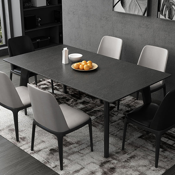 Black Dinette Table with 4 Legs Contemporary Dining Table for Home Clearhalo 'Dining Tables & Seating' 'Dining Tables' 'dining_table' 'furn' 'furn_dining_table' 'Furniture' 'Kitchen & Dining Furniture' 7309916