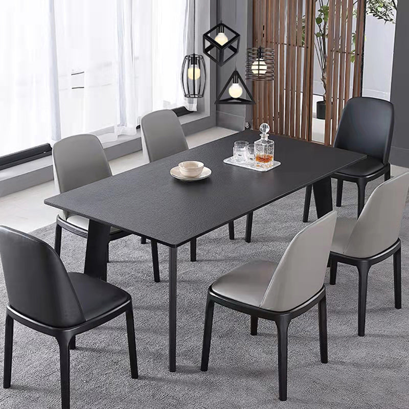 Black Dinette Table with 4 Legs Contemporary Dining Table for Home Clearhalo 'Dining Tables & Seating' 'Dining Tables' 'dining_table' 'furn' 'furn_dining_table' 'Furniture' 'Kitchen & Dining Furniture' 7309917