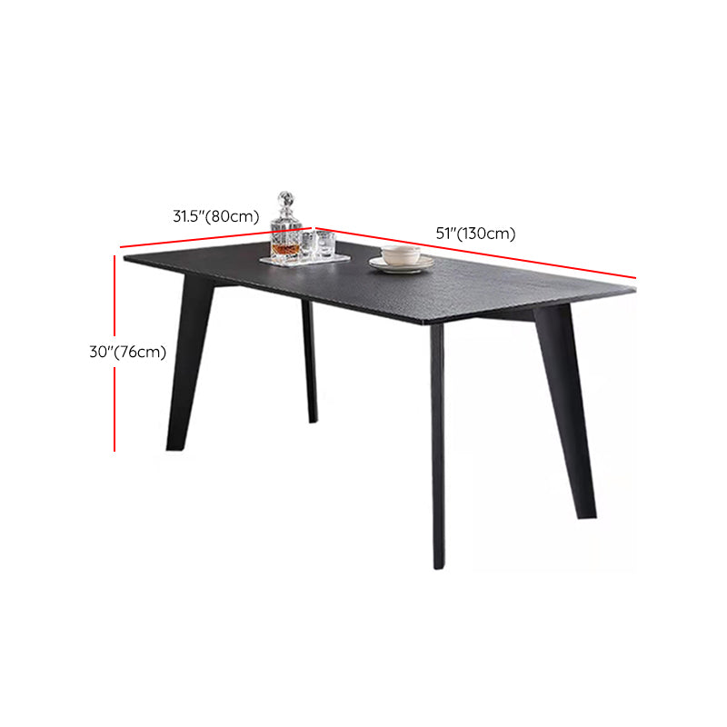 Black Dinette Table with 4 Legs Contemporary Dining Table for Home Clearhalo 'Dining Tables & Seating' 'Dining Tables' 'dining_table' 'furn' 'furn_dining_table' 'Furniture' 'Kitchen & Dining Furniture' 7309918