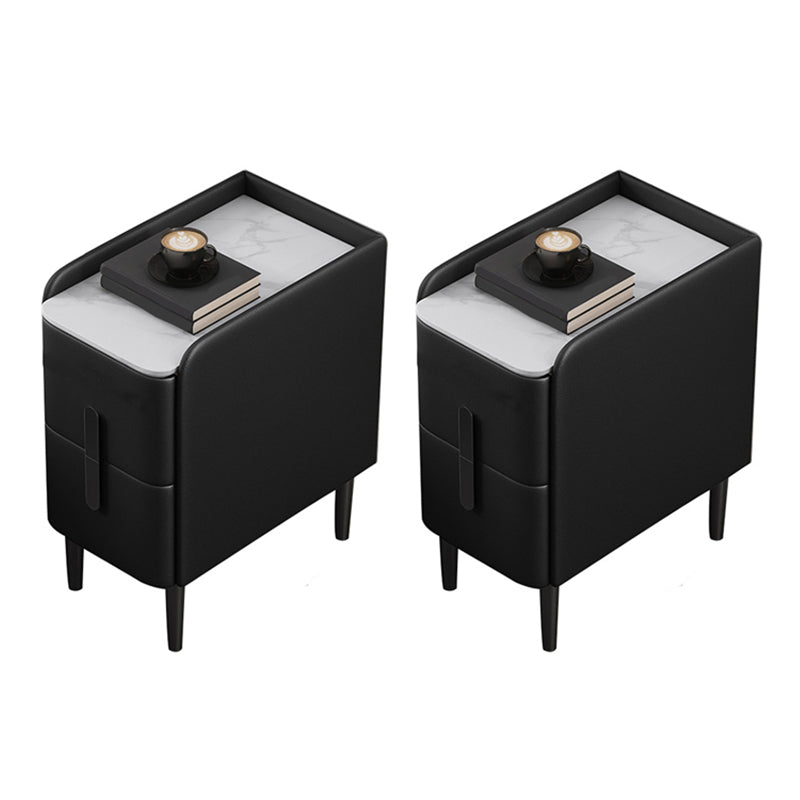 Modernos 2 cajones acento mesa de noche de mesa antiguo gabinete en la cama