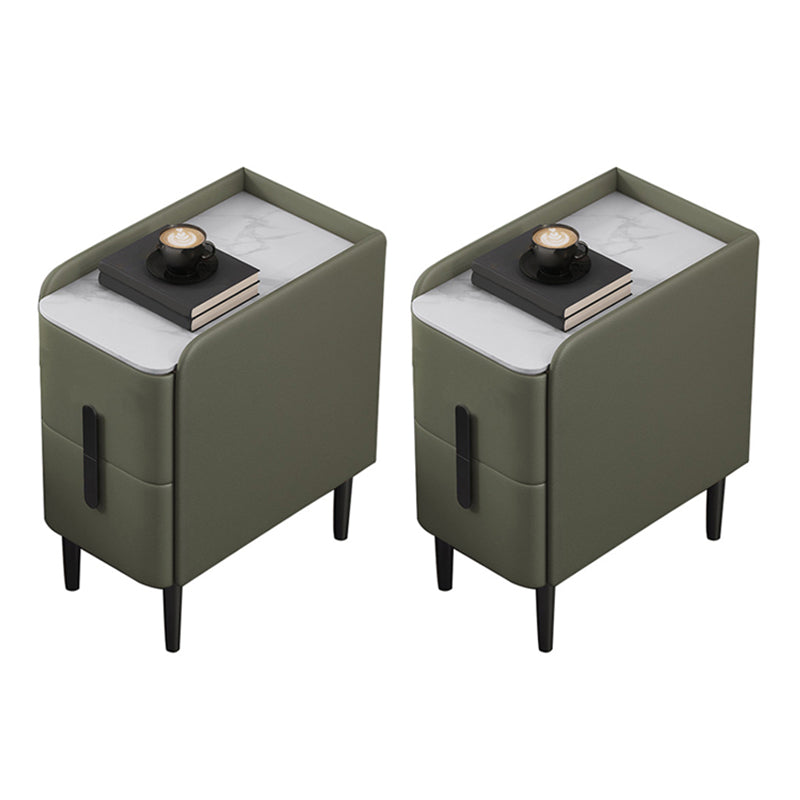 Modernos 2 cajones acento mesa de noche de mesa antiguo gabinete en la cama