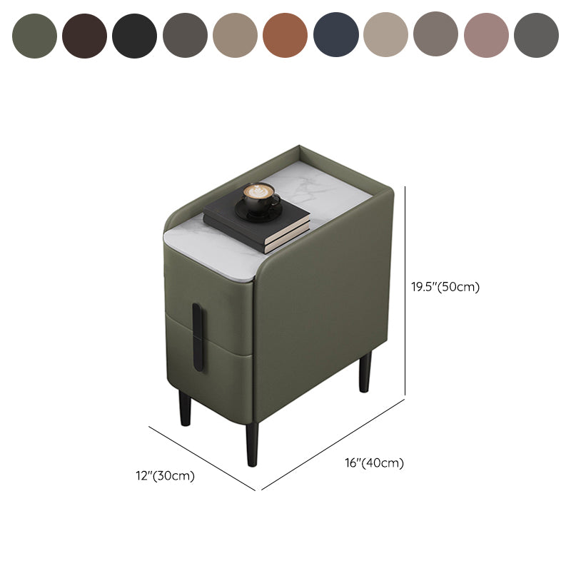 Modernos 2 cajones acento mesa de noche de mesa antiguo gabinete en la cama