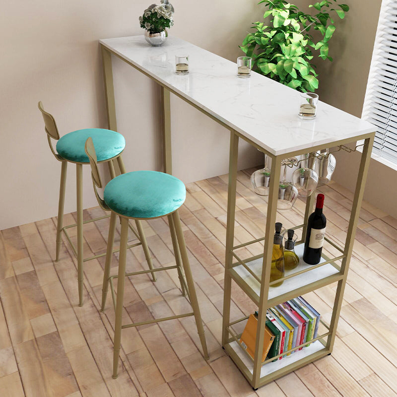 Glam-stijl rechthoekige bartafel, opbergbare basis voor woonkamer