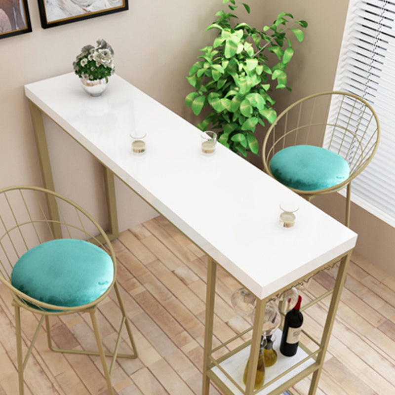 Glam-stijl rechthoekige bartafel, opbergbare basis voor woonkamer