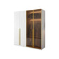 Modern White Wood Frame Wardrobe Armoire Freestanding Wardrobe with Soft Close Drawers