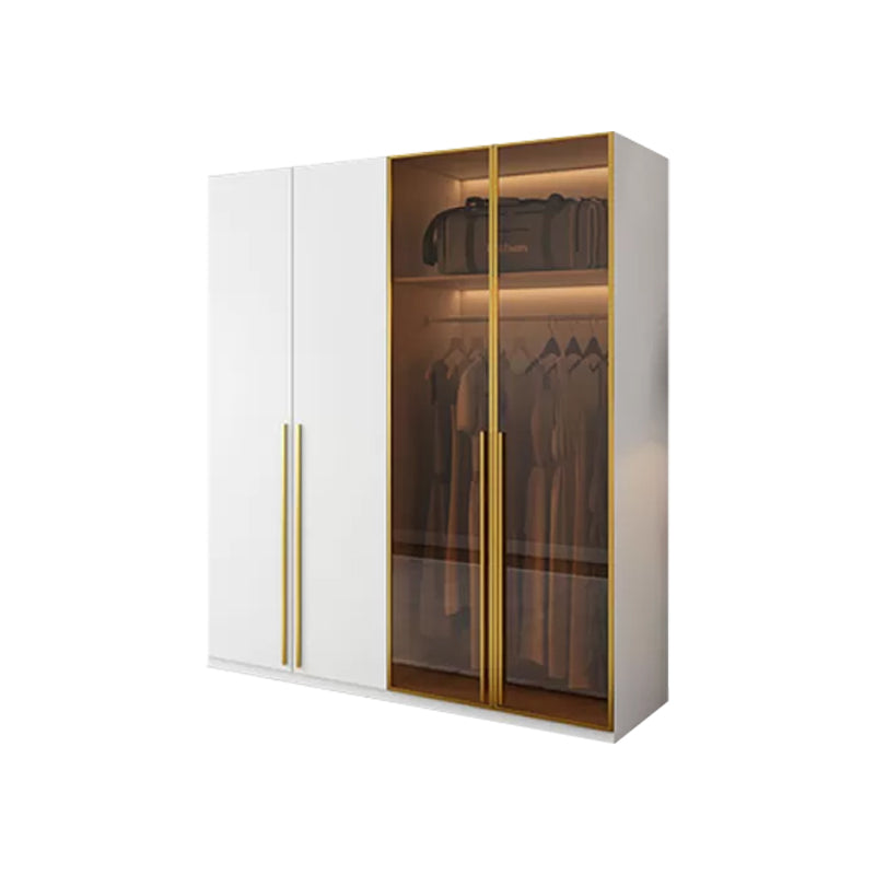 Modern White Wood Frame Wardrobe Armoire Freestanding Wardrobe with Soft Close Drawers Armoire 63"L x 24"W x 83"H Clearhalo 'Armoires & Wardrobes' 'armoires_wardrobes' 'Bedroom Furniture' 'furn' 'furn_armoires_wardrobes' 'Furniture' 7310471