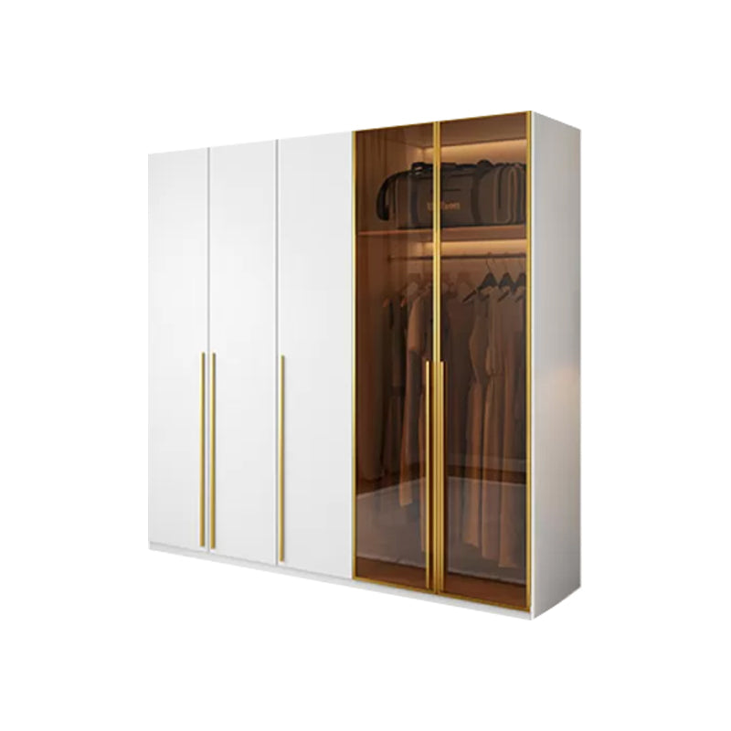 Modern White Wood Frame Wardrobe Armoire Freestanding Wardrobe with Soft Close Drawers Armoire 79"L x 24"W x 83"H Clearhalo 'Armoires & Wardrobes' 'armoires_wardrobes' 'Bedroom Furniture' 'furn' 'furn_armoires_wardrobes' 'Furniture' 7310479