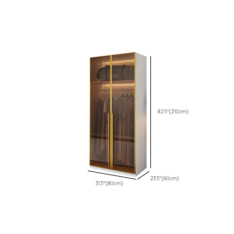 Modern White Wood Frame Wardrobe Armoire Freestanding Wardrobe with Soft Close Drawers Clearhalo 'Armoires & Wardrobes' 'armoires_wardrobes' 'Bedroom Furniture' 'furn' 'furn_armoires_wardrobes' 'Furniture' 7310499