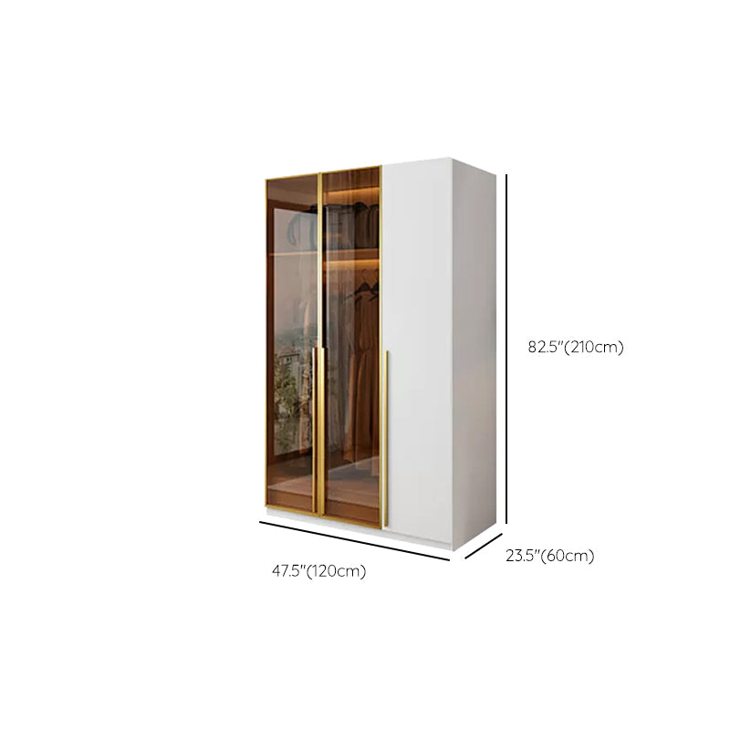 Modern White Wood Frame Wardrobe Armoire Freestanding Wardrobe with Soft Close Drawers Clearhalo 'Armoires & Wardrobes' 'armoires_wardrobes' 'Bedroom Furniture' 'furn' 'furn_armoires_wardrobes' 'Furniture' 7310500