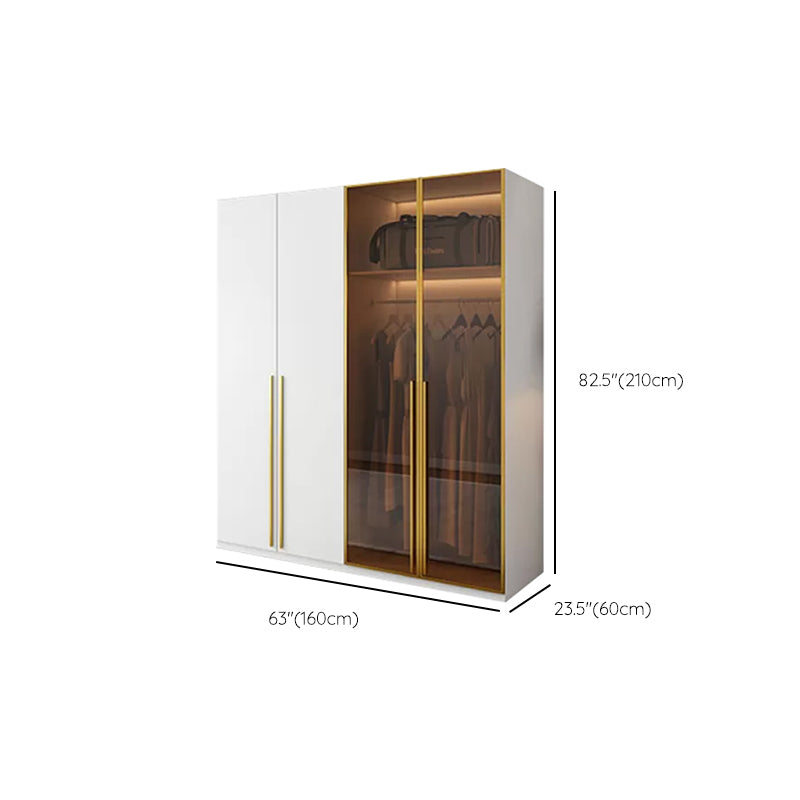 Modern White Wood Frame Wardrobe Armoire Freestanding Wardrobe with Soft Close Drawers Clearhalo 'Armoires & Wardrobes' 'armoires_wardrobes' 'Bedroom Furniture' 'furn' 'furn_armoires_wardrobes' 'Furniture' 7310501