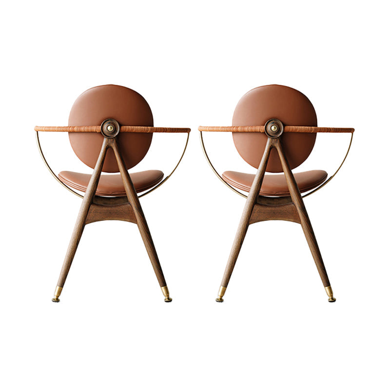 Contemporary Home Dining Chair Leather Upholstered Arm Chair