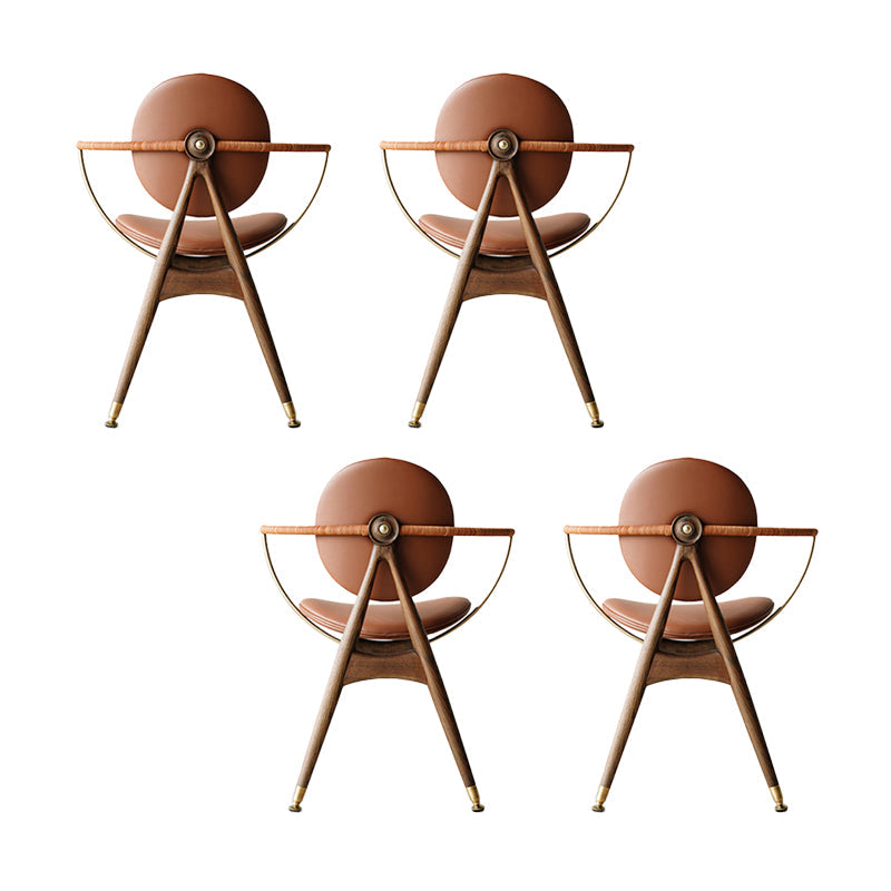 Contemporary Home Dining Chair Leather Upholstered Arm Chair