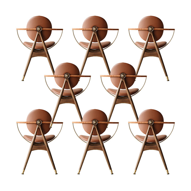 Contemporary Home Dining Chair Leather Upholstered Arm Chair