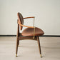Contemporary Home Dining Chair Leather Upholstered Arm Chair