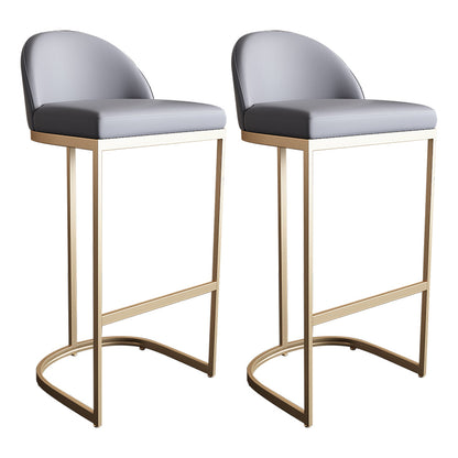 Tabourets de bar en simili cuir Glam Tabourets de salle à manger sans accoudoirs avec base en métal