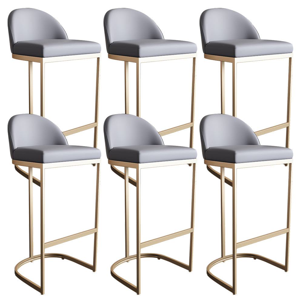 Tabourets de bar en simili cuir Glam Tabourets de salle à manger sans accoudoirs avec base en métal