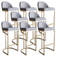 Tabourets de bar en simili cuir Glam Tabourets de salle à manger sans accoudoirs avec base en métal