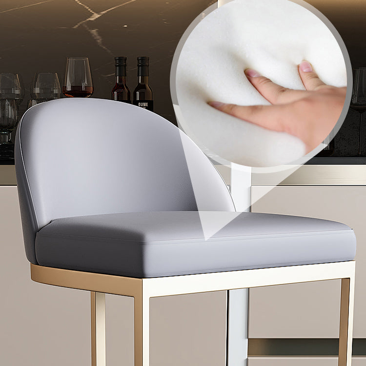 Tabourets de bar en simili cuir Glam Tabourets de salle à manger sans accoudoirs avec base en métal