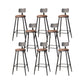 Contemporary Bar Stools Armless Dining Stools with Black Metal Base 8 Piece Set Upholstered Round Clearhalo 'Bar Furniture' 'Bar Stools' 'bar_stools' 'furn' 'furn_bar_stools' 'Furniture' 'Kitchen & Dining Furniture' 7311122