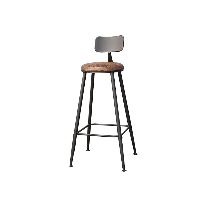 Contemporary Bar Stools Armless Dining Stools with Black Metal Base Clearhalo 'Bar Furniture' 'Bar Stools' 'bar_stools' 'furn' 'furn_bar_stools' 'Furniture' 'Kitchen & Dining Furniture' 7311123
