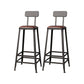Contemporary Bar Stools Armless Dining Stools with Black Metal Base 2 Piece Set Upholstered Square Clearhalo 'Bar Furniture' 'Bar Stools' 'bar_stools' 'furn' 'furn_bar_stools' 'Furniture' 'Kitchen & Dining Furniture' 7311125