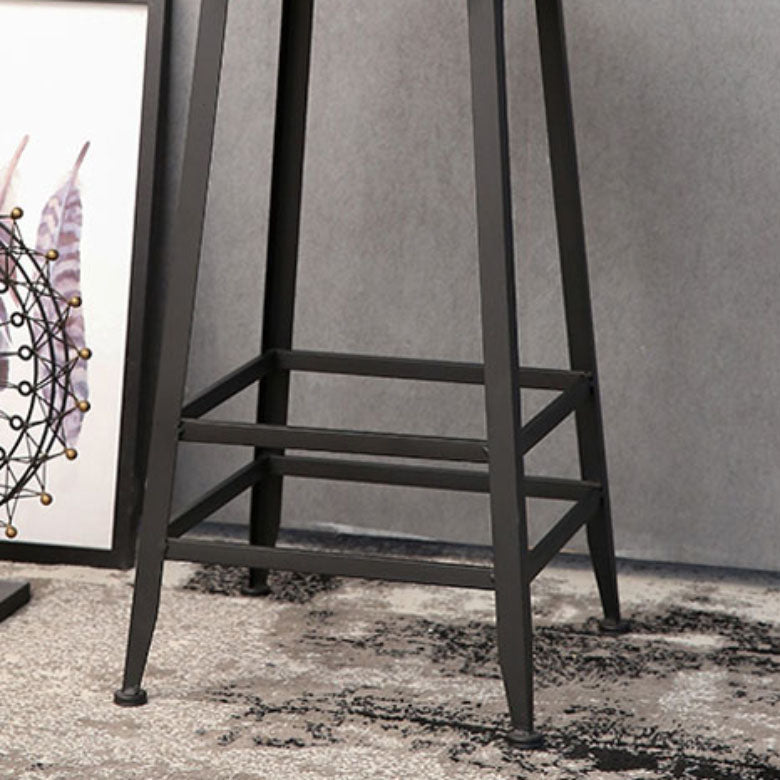 Contemporary Bar Stools Armless Dining Stools with Black Metal Base Clearhalo 'Bar Furniture' 'Bar Stools' 'bar_stools' 'furn' 'furn_bar_stools' 'Furniture' 'Kitchen & Dining Furniture' 7311126