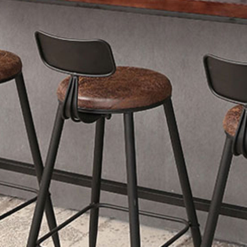 Contemporary Bar Stools Armless Dining Stools with Black Metal Base Clearhalo 'Bar Furniture' 'Bar Stools' 'bar_stools' 'furn' 'furn_bar_stools' 'Furniture' 'Kitchen & Dining Furniture' 7311130