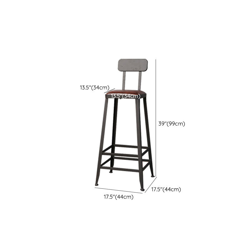 Contemporary Bar Stools Armless Dining Stools with Black Metal Base Clearhalo 'Bar Furniture' 'Bar Stools' 'bar_stools' 'furn' 'furn_bar_stools' 'Furniture' 'Kitchen & Dining Furniture' 7311133