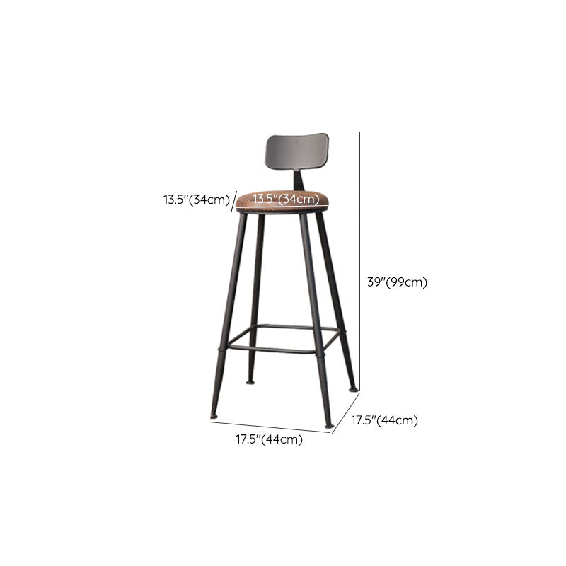 Contemporary Bar Stools Armless Dining Stools with Black Metal Base Clearhalo 'Bar Furniture' 'Bar Stools' 'bar_stools' 'furn' 'furn_bar_stools' 'Furniture' 'Kitchen & Dining Furniture' 7311134